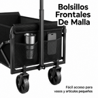 Carrito Plegable Portátil 125L 350lbs - Resistente, Compacto y Fácil de Transportar
