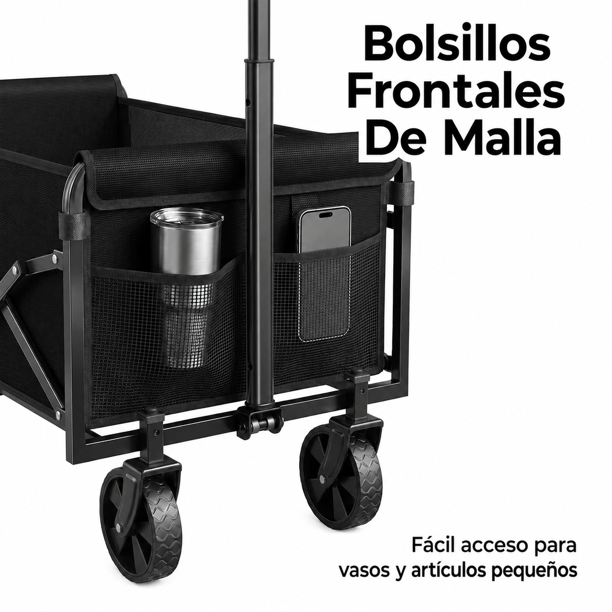 Carrito Plegable Portátil 125L 350lbs - Resistente, Compacto y Fácil de Transportar