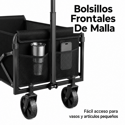 Carrito Plegable Portátil 125L 350lbs - Resistente, Compacto y Fácil de Transportar