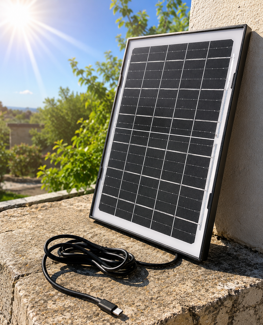 Panel Solar USB-C Para Cámaras y Dispositivos Electrónicos