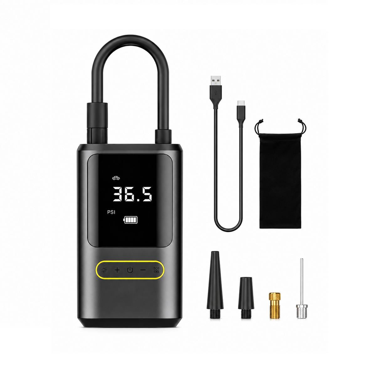 Inflador De Aire Portátil Digital Recargable Para Carros, Motos, Bicicletas Y Pelotas