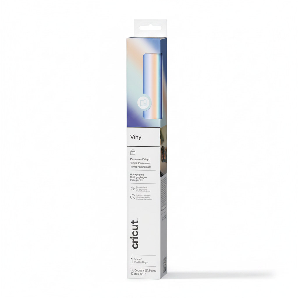 PAPEL CRICUT PERMANENT HOLOGRAPHIC VINYL ROLL 12INX4FT BLUE