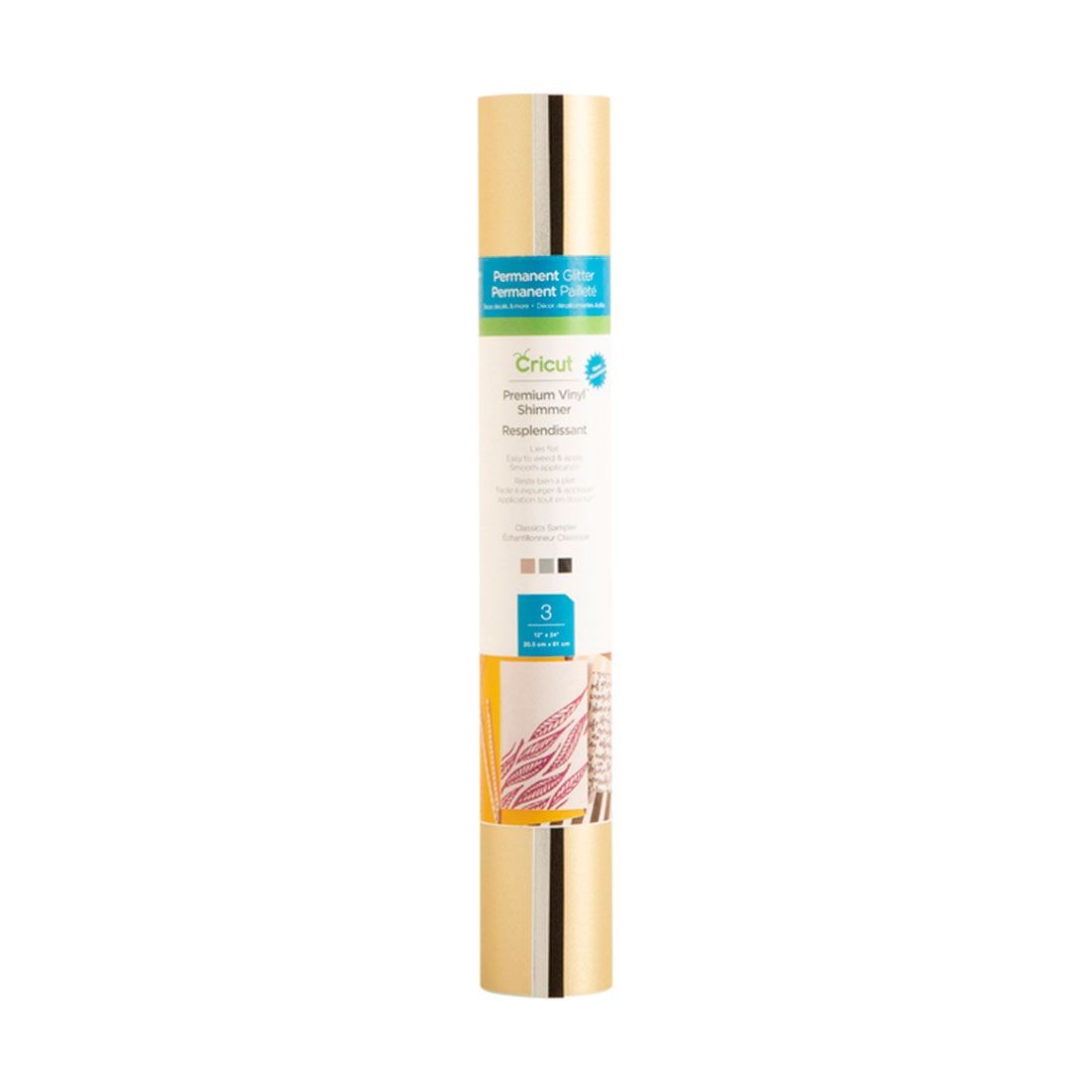 PAPEL CRICUT PERMANENT SHIMMER SAMPLER ROLLS 12X24IN CLASSICS