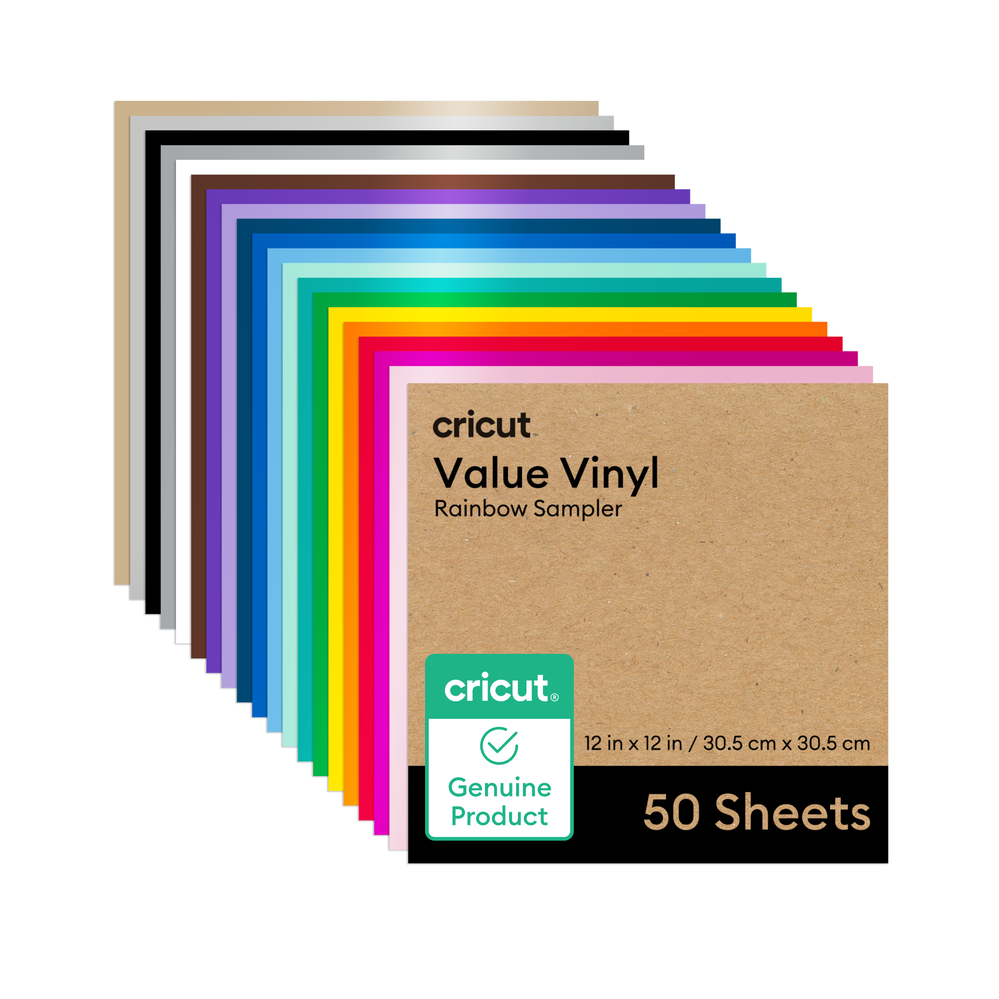 PAPEL CRICUT PERMANENT VALUE VINYL SAMPLER 12X12IN  RAINBOW