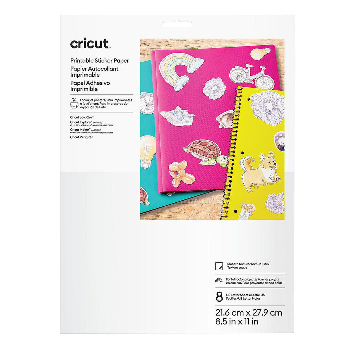 PAPEL CRICUT PRINTABLE STICKER 85X11IN  WHITE