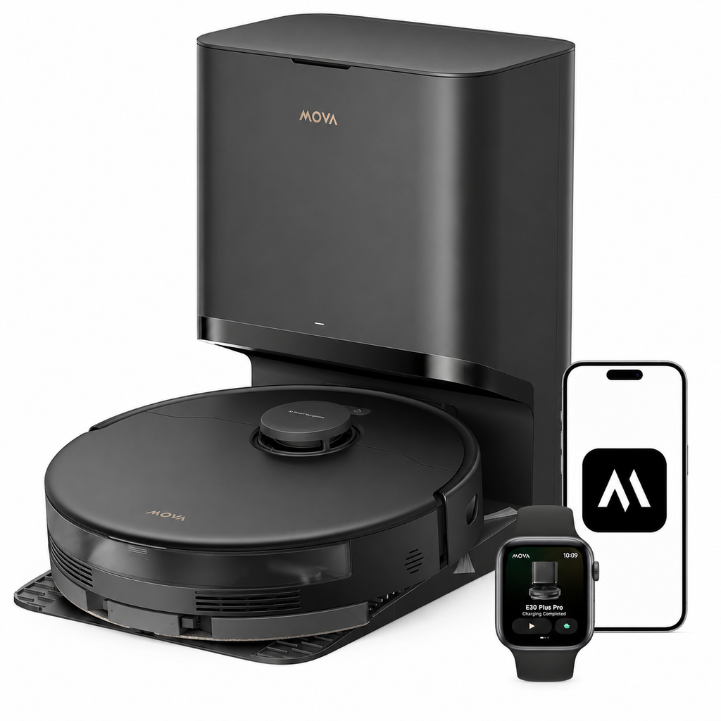 Aspiradora Robot Y Trapeador Inteligente MOVA E30 Pro Plus Con Base De Auto Vaciado
