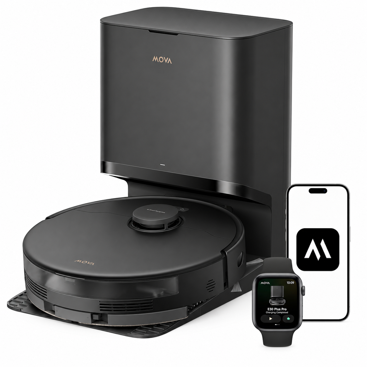 Aspiradora Robot Y Trapeador Inteligente MOVA E30 Pro Plus Con Base De Auto Vaciado