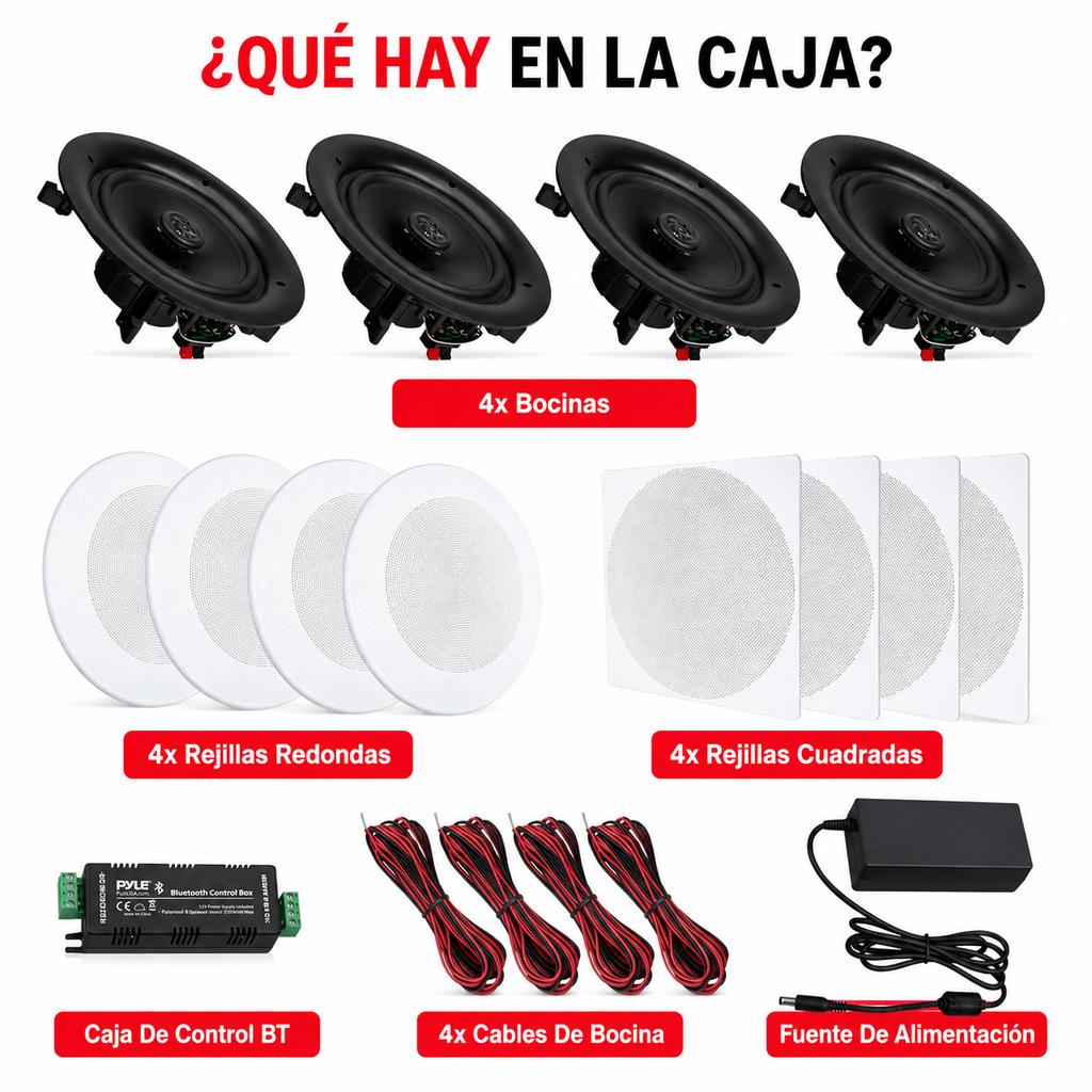 Bocinas De Techo 8? Pyle Bluetooth (4pcs) [Alexa] 250 Watt (PDICBT286)
