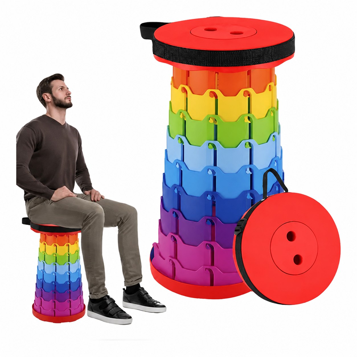 Asiento Plegable Y Antideslizante – Compacto Y Fácil de Transportar