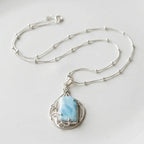 Collar de plata con larimar