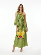 Vestido asimétrico pistacho