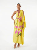 Vestido asimétrico amarillo y toborochi