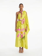 Vestido asimétrico amarillo y toborochi