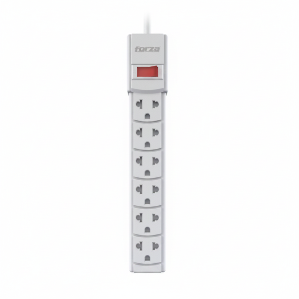 REGLETA FORZA 6 SALIDAS 110V220V WHITE