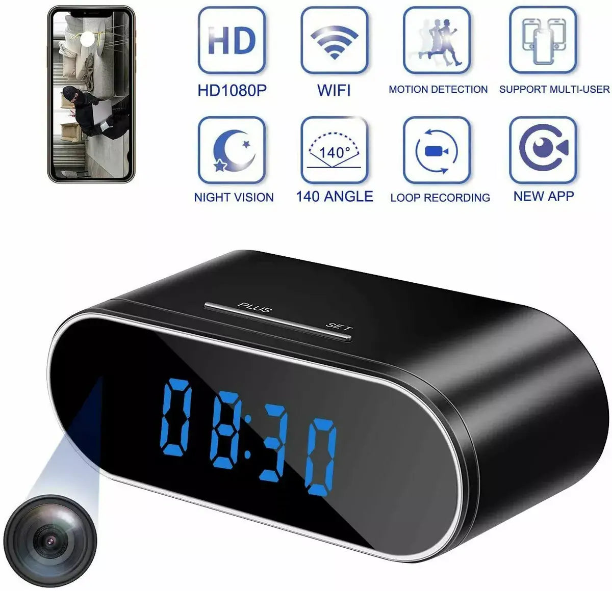 Reloj Despertador WiFi Cámara