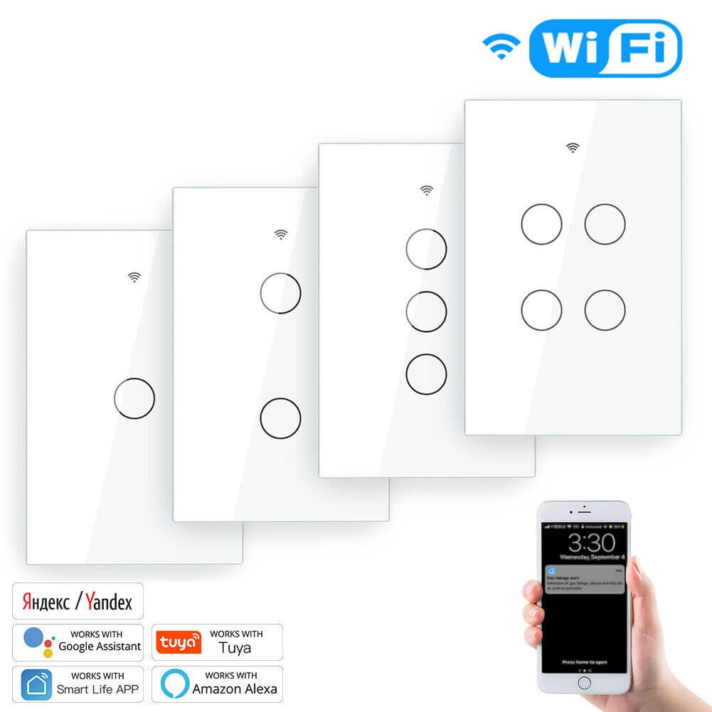 Interruptor Inteligente WIFI 1/2/3/4 Neutro/Sin Neutro