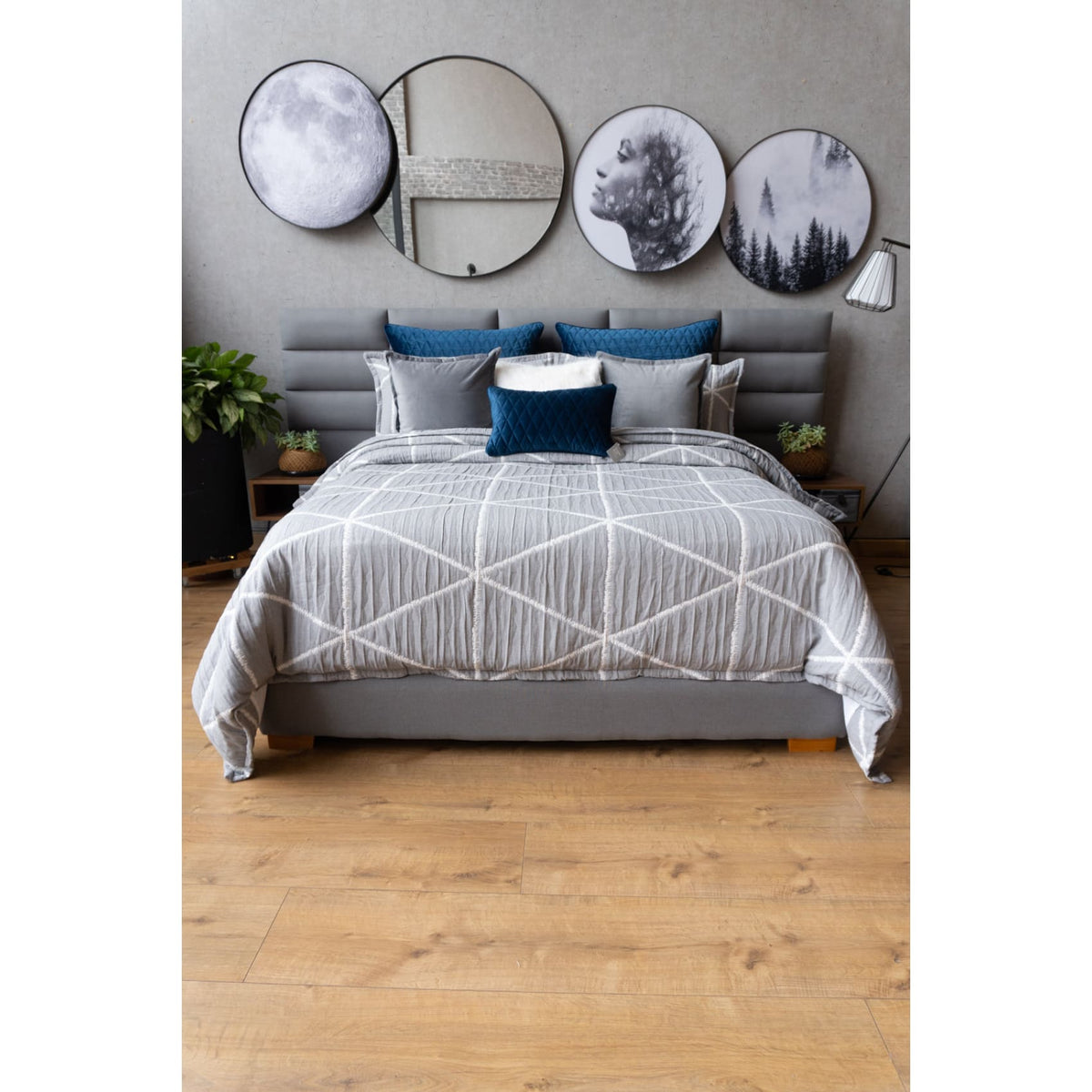 Set Duvet Porto Gris, decorativo, plumón, cama, habitación, acolchado, edredon, duvet