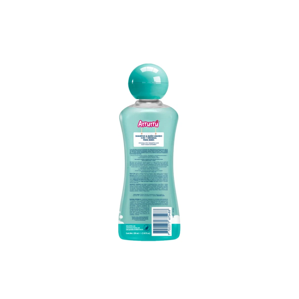 Arrurru Naturals Shampoo & Baño Líquido 2 en 1 Original 220ml