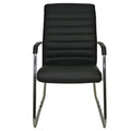 SILLA DE ESPERA STARKEN CON BRAZOS EN PIEL BLACK