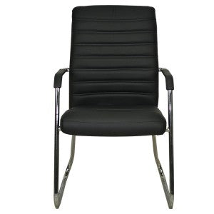 SILLA DE ESPERA STARKEN CON BRAZOS EN PIEL BLACK