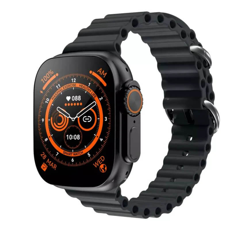Combo De Reloj Inteligente Watch Ultra Negro + Audifonos Inalambricos