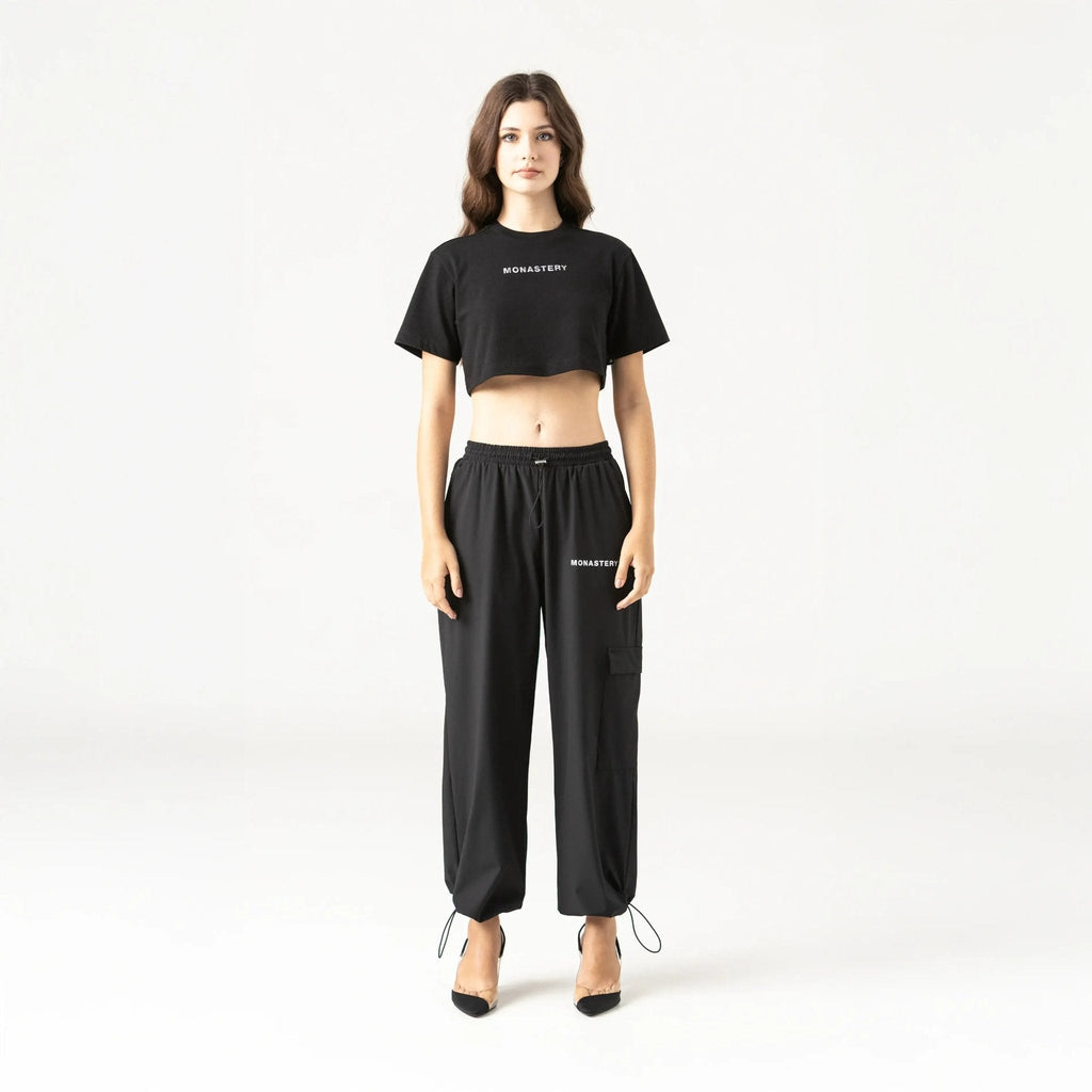 SUMMER CROP TOP WOMEN BLACK - Kliquea