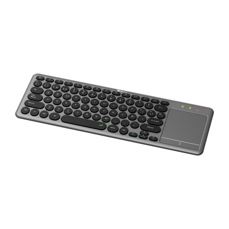 TECLADO KLIPX KEY GLIDER DUAL CON TOUCHPAD SPAWIRELESSGRAY