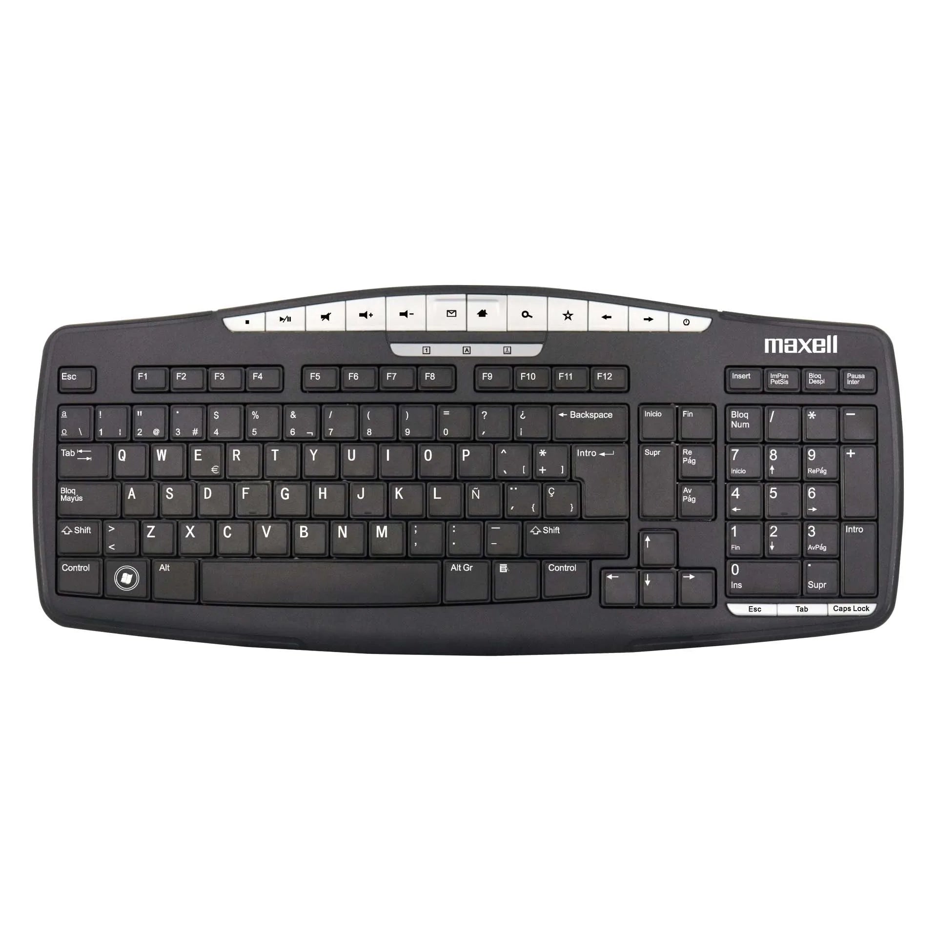 TECLADO MAXELL KB100 MULTIFUNCIONAL SPA USB BLACK