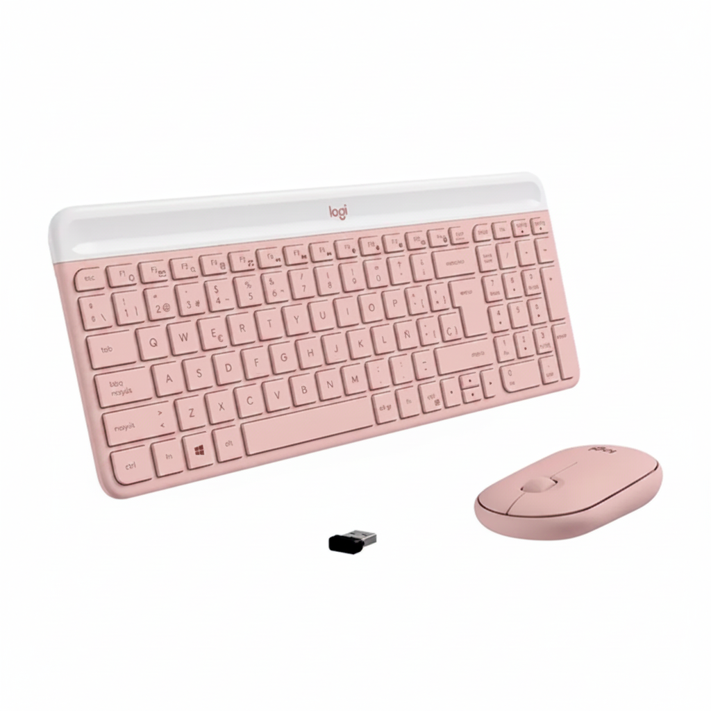 TECLADOMOUSE LOGITECH MK470 SLIM SPA WIRELESS ROSE