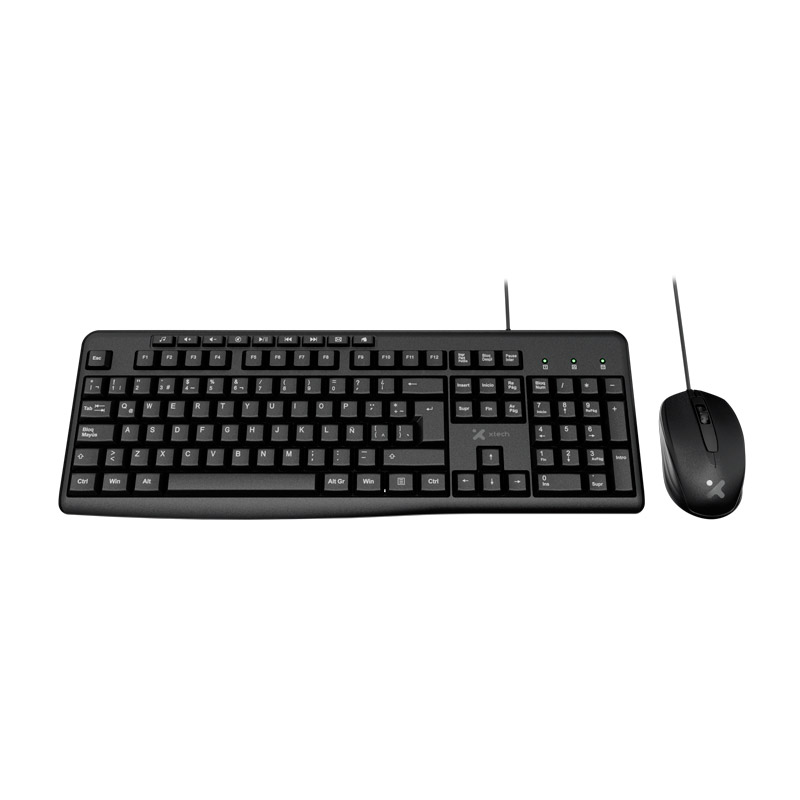 TECLADOMOUSE XTECH MULTIMEDIA USB SPA BLACK
