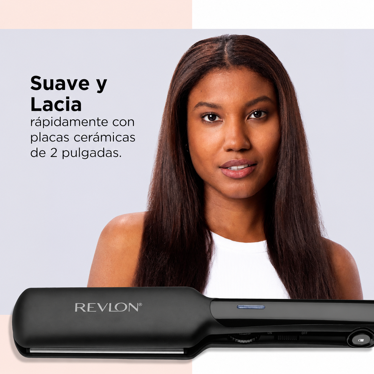 Plancha Alisadora Profesional REVLON Placas Cerámicas 2” De Calentamiento Rápido (RVST2182)