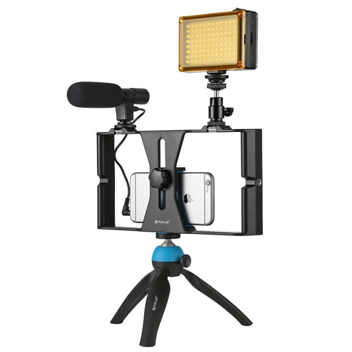 Kit Micrófono + Trípode + Luz LED
