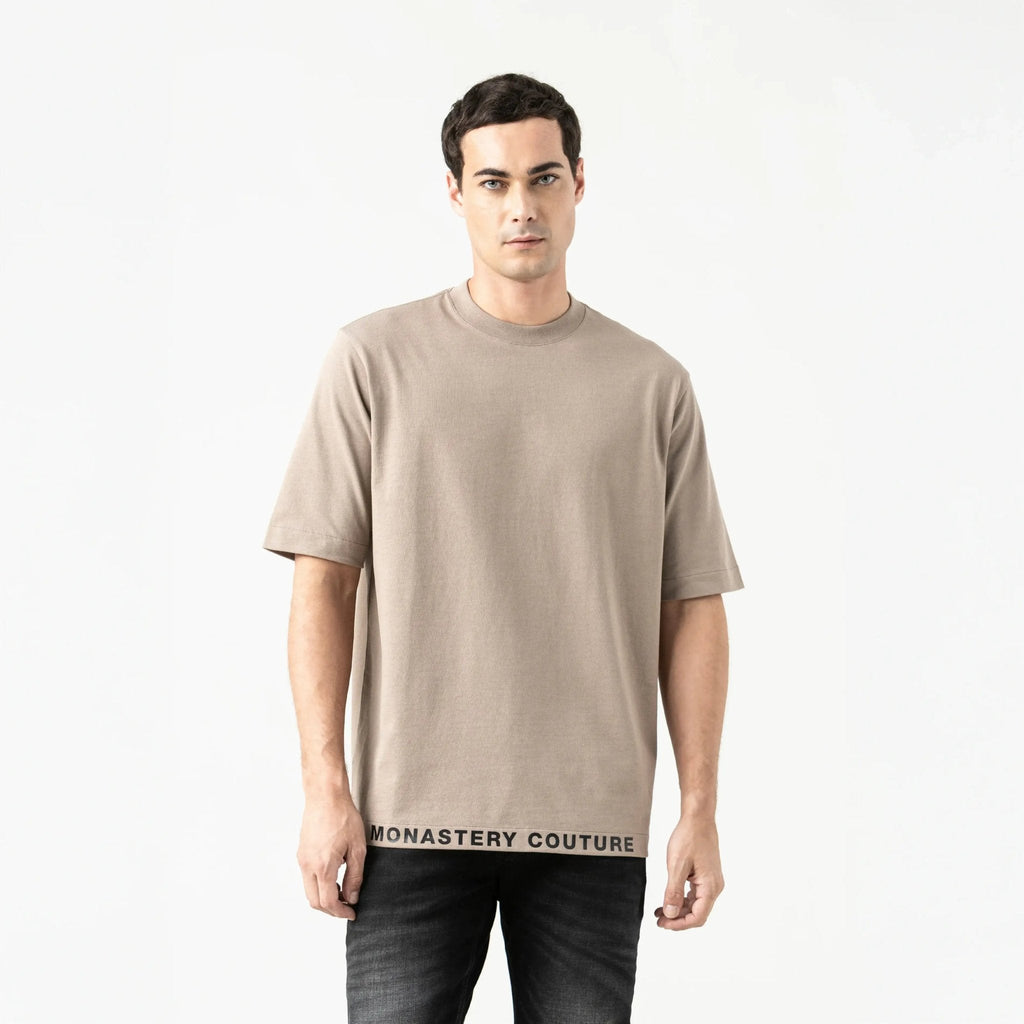 TUCKER T - SHIRT OVERSIZED MEN TAUPE GRAY - Monastery | Tienda Oficial Colombia